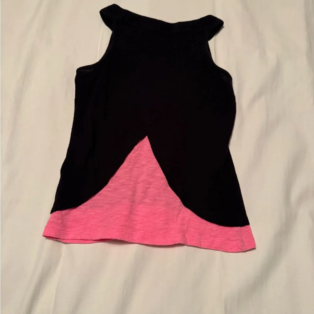 Justice Girls Black Tank Top Pink Sequin Ice Cream Cone Y2K Glam Size 8